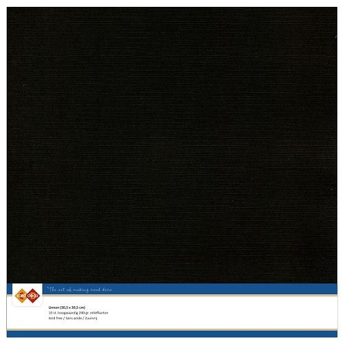 Linnenkarton - 30.5 x 30.5 - Black