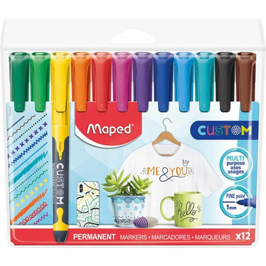 Pkt.12 Permanent Fabric Markers