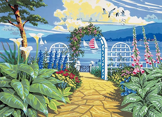 Paint By Numbers Adult Large Garden Overlook Sea