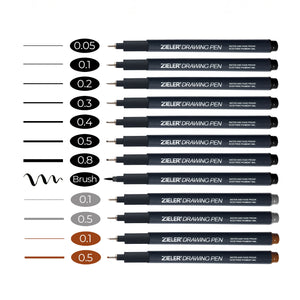 Drawing pens – set of 12