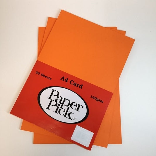 Orange A4 Card 50 Sheets