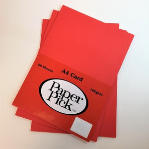 A4 Red Colour Card 50 Sheets
