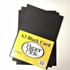 Paper Pick A3 Black Card - Pack of 25 Sheets
