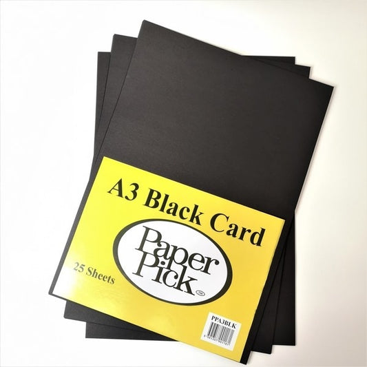 Paper Pick A3 Black Card - Pack of 25 Sheets