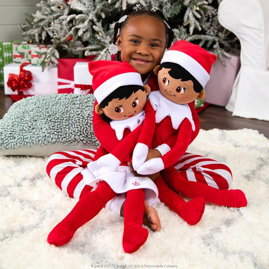 Elf on the Shelf Elf Plushee Pals Huggable Girl Dark 27”