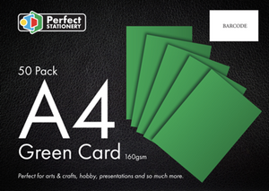 A4 160gsm 50 pack card Green