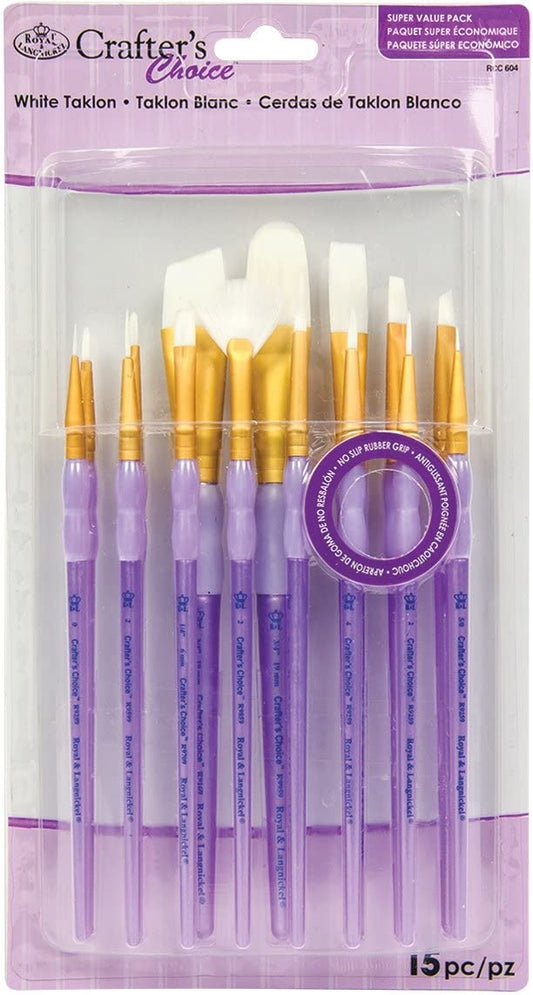 Crafters Choice 15 Piece White Taklon Value Set