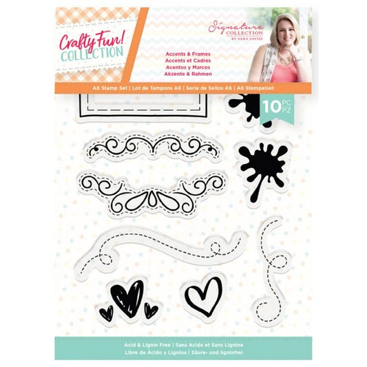 Crafty Fun - A6 Acrylic Stamp - Accents & Frames
