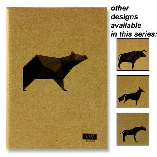 Icon A5 80pg 100gsm Kraft Sketch Book Animalia Des