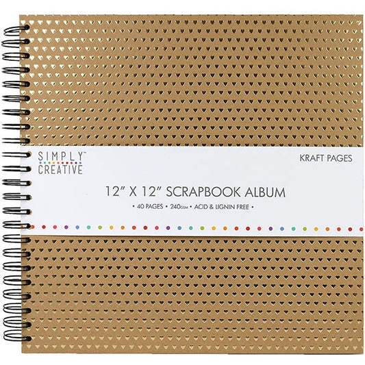Simply Creative Album 12x12 - Kraft Hearts
