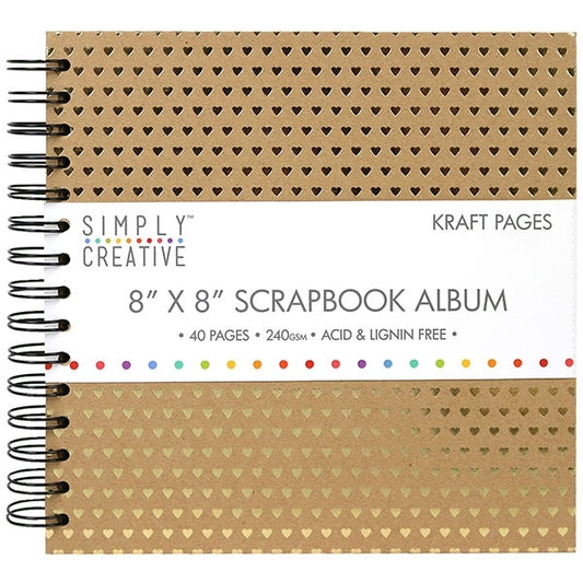 Simply Creative Album 8x8 - Kraft Hearts