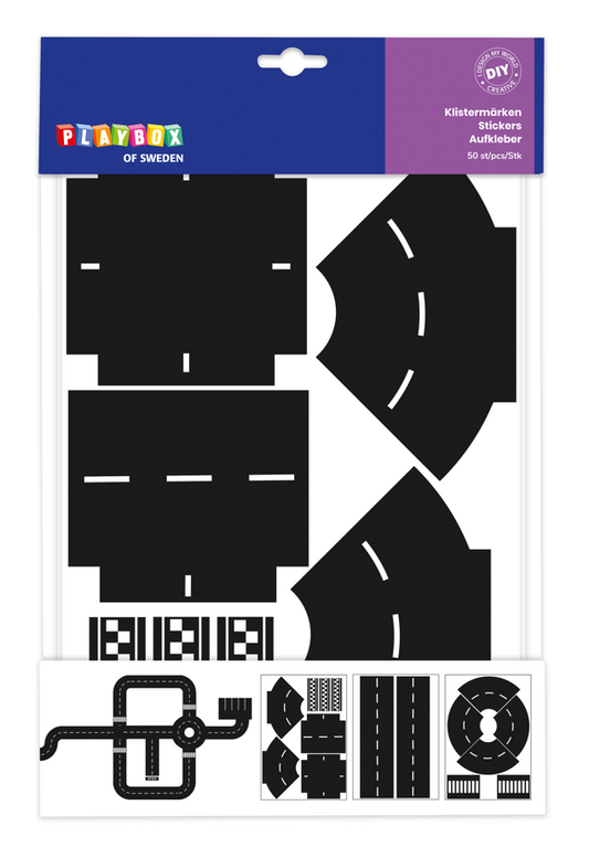 Stickers road curves & crossroads 50 pcs