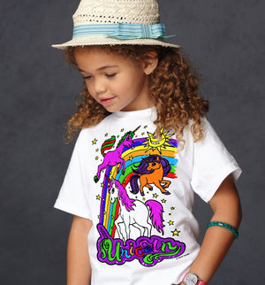 PYO T-Shirt-Unicorns age 3-4