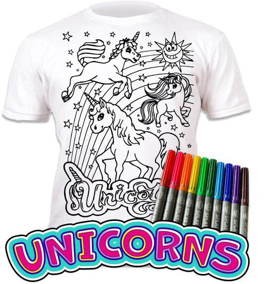 PYO T-Shirt-Unicorns age 3-4