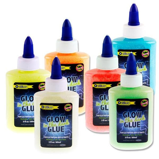 Stik-ie 89ml Glow In The Dark Glitter Glue