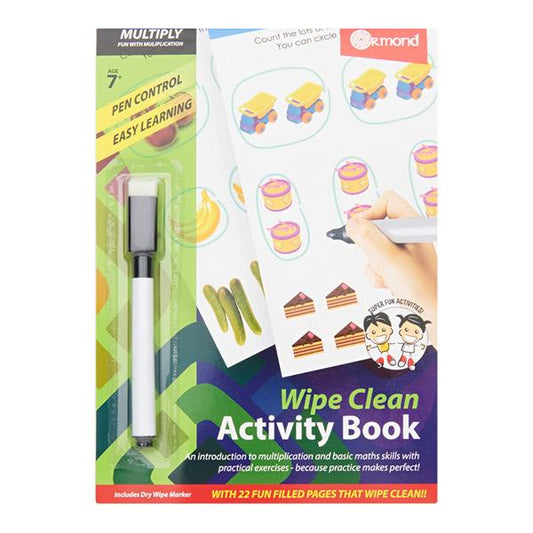 Ormond A5 Wipe Clean Activity Book W/pen - Multipl