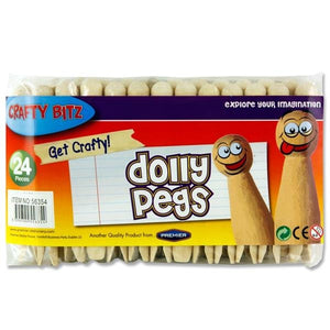 Pkt.24 Dolly Pegs - Natural