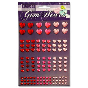 120 Self Adhesive Gem Hearts