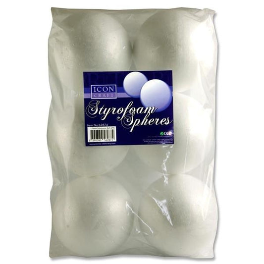 Pkt.6 Styrofoam Spheres - 120Mm