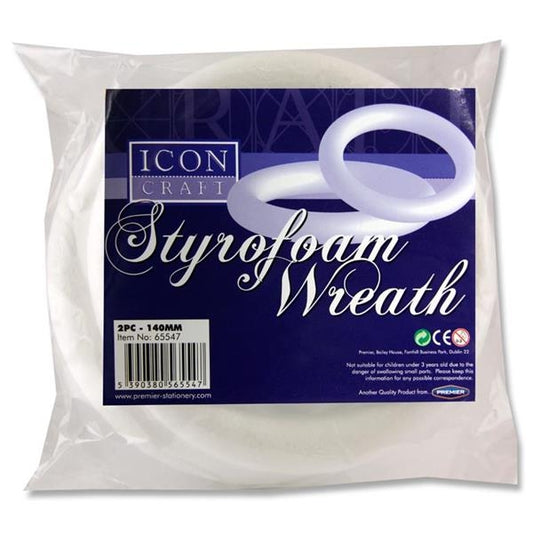 Pkt.2 Styrofoam Wreaths Dia 140Mm