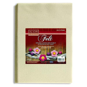 Pkt.10 A4 Felt Sheets - White