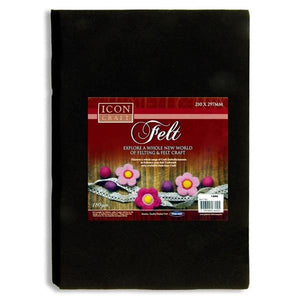 Pkt.10 A4 Felt Sheets - Black