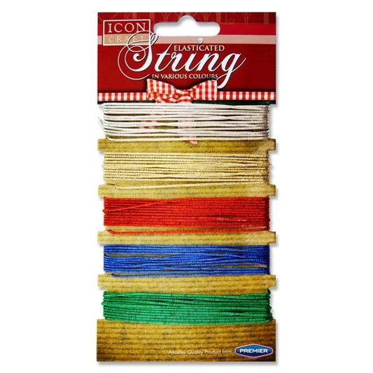 ICON CARD OF 5 ELASTICATED METALLIC STRING