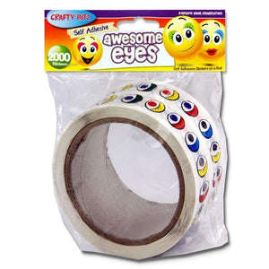 Roll 2000 Stickers - Pairs Of Coloured Eyes