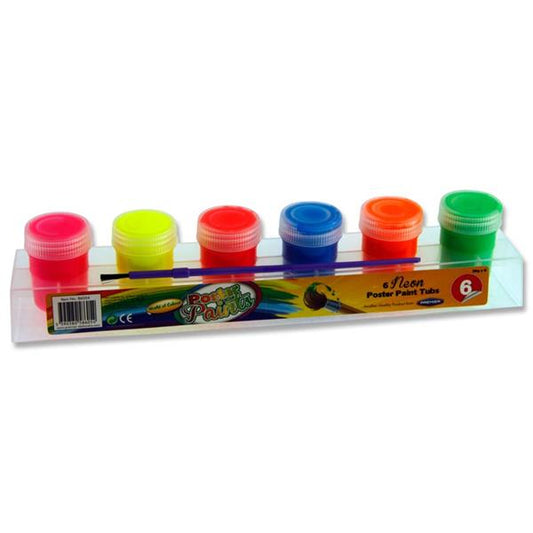 Woc 6X20g Neon Poster Paint Tubs In Platform W/Bru