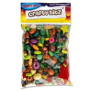 100G Coloured Wooden Beads