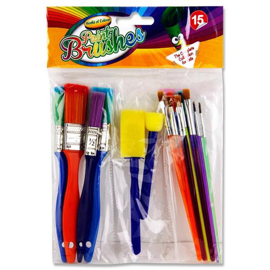Woc Pkt.15 Paint Brushes & Sponges